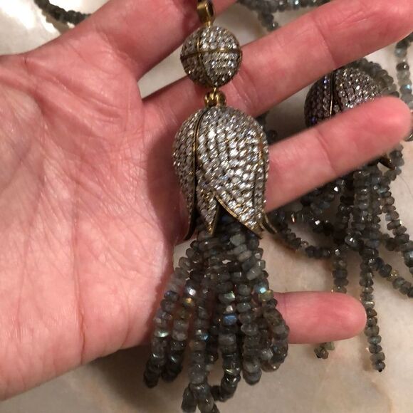 Handmade designer labradorite necklace  - Picture 3 of 4